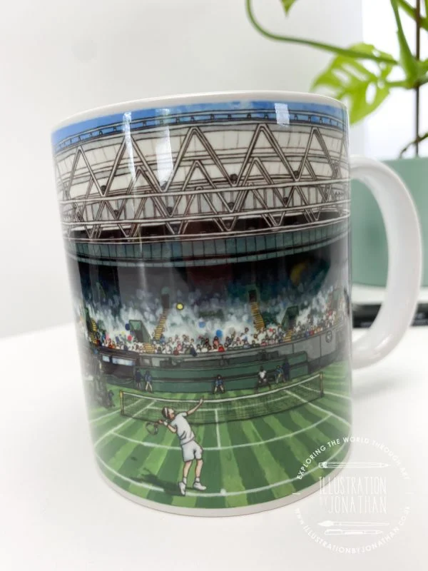 Centre Court Wimbledon Coffee Mug - Illustration by Jonathan Chapman