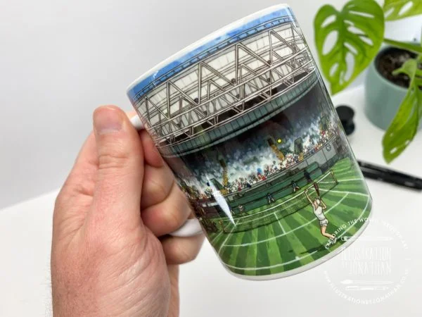 Centre Court Wimbledon Coffee Mug - Illustration by Jonathan Chapman