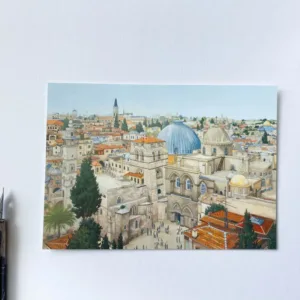 Church of the Holy Sepulchre Jerusalem Postcard - Illustration by Jonathan