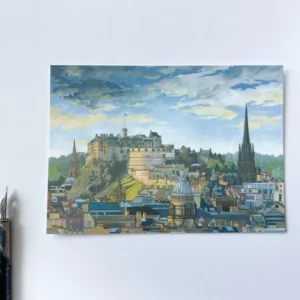 Edinburgh Castle Postcard - Illustration by Jonathan