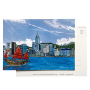 Hong Kong Island Postcard - Illustration by Jonathan