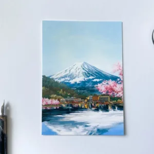 Mt Fuji Japan Postcard - Illustration by Jonathan