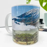 Mt Kilimanjaro Tanzania Coffee Mug (MKTCM700) - Illustration by Jonathan Chapman