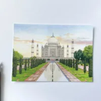 Taj Mahal India Postcard - Illustration by Jonathan