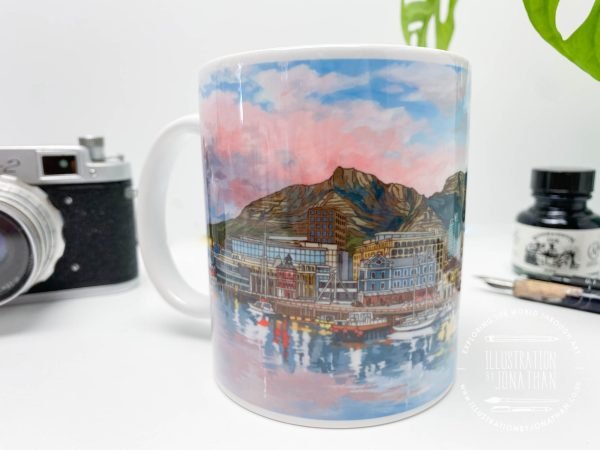 V&A Waterfront Cape Town Coffee Mug (VAWCM700) - Illustration by Jonathan Chapman