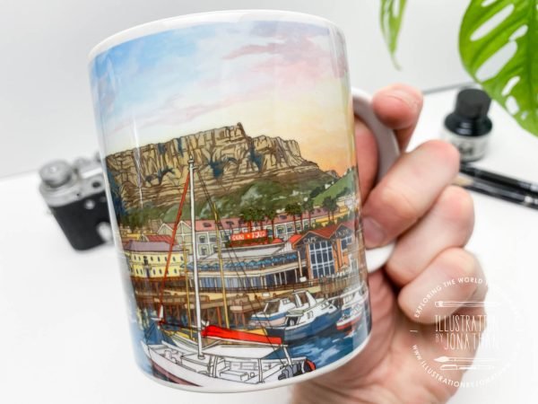 V&A Waterfront Cape Town Coffee Mug (VAWCM700) - Illustration by Jonathan Chapman