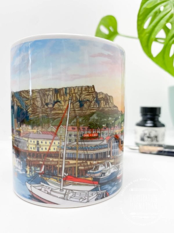 V&A Waterfront Cape Town Coffee Mug (VAWCM700) - Illustration by Jonathan Chapman