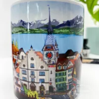 View Over Zug Coffee Mug (VOZCM700) - Illustration by Jonathan Chapman