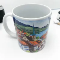 View Over Zug Coffee Mug (VOZCM700) - Illustration by Jonathan Chapman