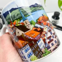 View Over Zug Coffee Mug (VOZCM700) - Illustration by Jonathan Chapman