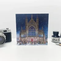 Cathedral Snowfall Greeting Card - Illustration by Jonathan Chapman