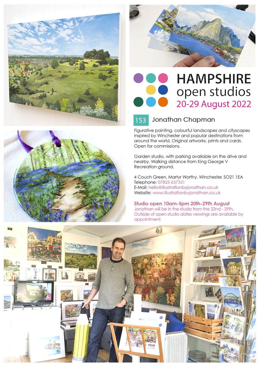 Open Studios Flyer with details of the Bank Holiday Weekend Opening - Jonathan Chapman