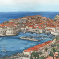 Dubrovnik, Croatia Original Painting - Illustration by Jonathan Chapman