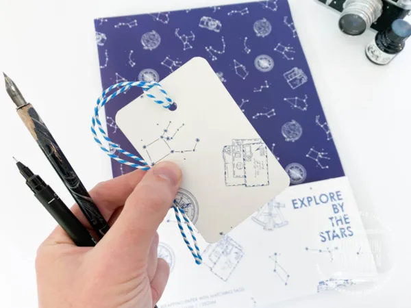 Explore by the Stars Wrapping Paper - Illustration by Jonathan Chapman