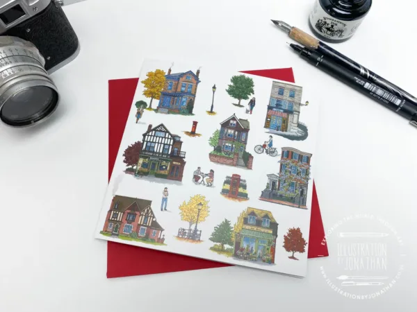 Home Sweet Home Greeting Card (HSHGC101) - Illustration by Jonathan Chapman