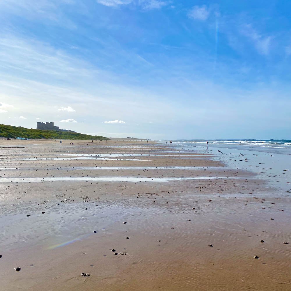 Northumberland Coast, Evening light on Bamburgh Beach taken by Jonathan Chapman