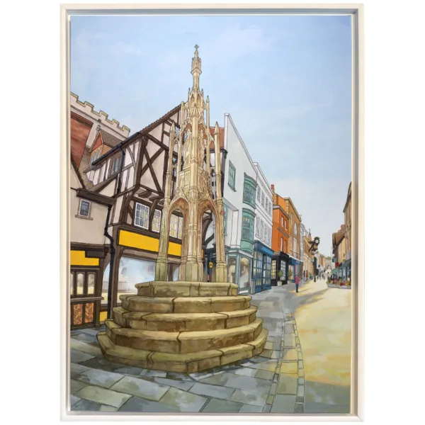 Sun on the High Street, Winchester - Original painting by Jonathan Chapman