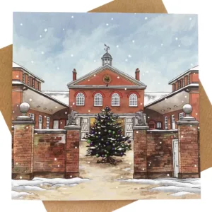 Greeting card of the Winter Stables at Mottisfont, created by artist and Illustrator Jonathan Chapman