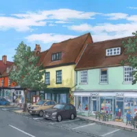 Broad Street Alresford Coffee Mug - Illustration by Jonathan Chapman