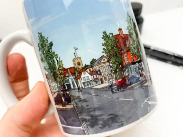 Broad Street Alresford Coffee Mug - Illustration by Jonathan Chapman