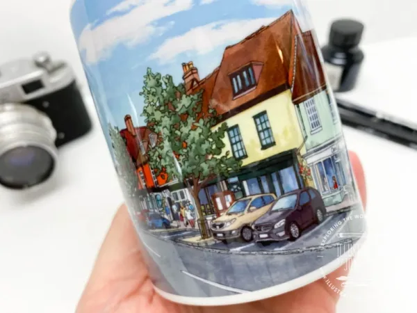 Broad Street Alresford Coffee Mug - Illustration by Jonathan Chapman