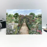 The Rose Garden at Mottisfont Abbey Greeting Card - Illustration by Jonathan