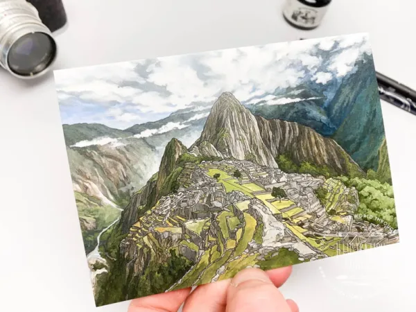 Machu Picchu Postcard - Illustration by Jonathan Chapman