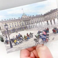 Somerset House in Summer Postcard - Illustration by Jonathan Chapman