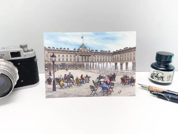 Somerset House in Summer Postcard - Illustration by Jonathan Chapman