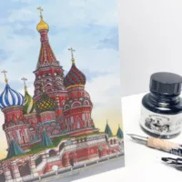 St Basil's Cathedral Postcard - Illustration by Jonathan Chapman