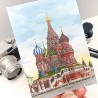 St Basil's Cathedral Postcard - Illustration by Jonathan Chapman