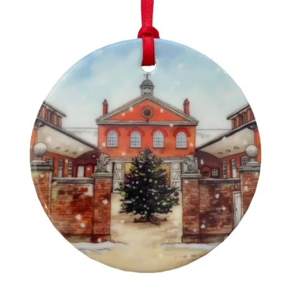 Winter Stables, Mottisfont Tree Ornament - Illustration by Jonathan Chapman