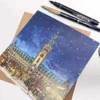 Weihnachtsmarkt Hamburg Greeting Card - Illustration by Jonathan Chapman