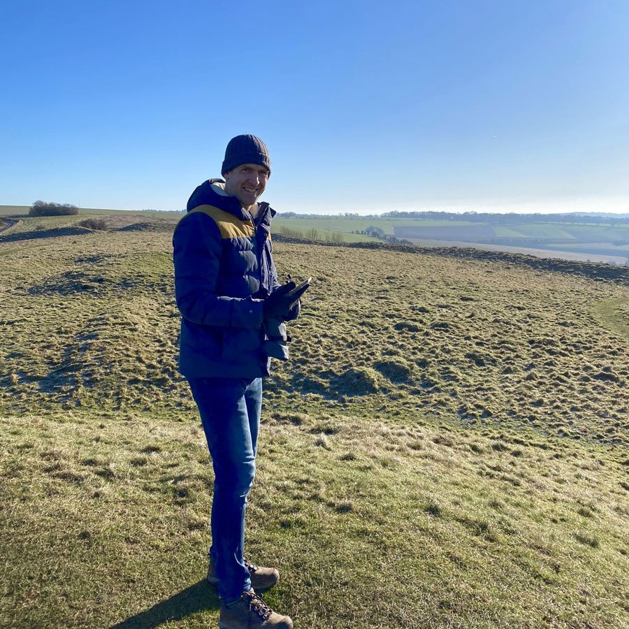 Photo of the landscape around Old Winchester Hill in Hampshire taken by local artist and illustrator Jonathan Chapman