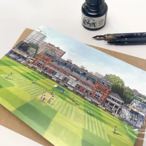 Lords Cricket Ground Greeting Card, Illustration by Jonathan Chapman