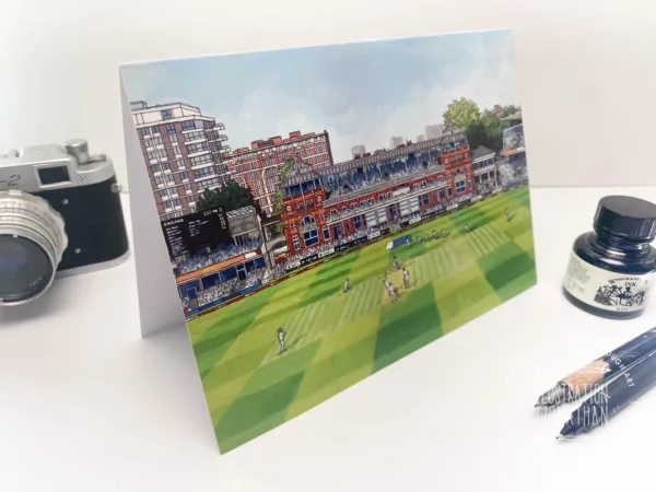 Lords Cricket Ground Greeting Card, Illustration by Jonathan Chapman