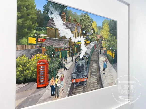 Springtime on the Watercress Line Illustration by Jonathan Chapman