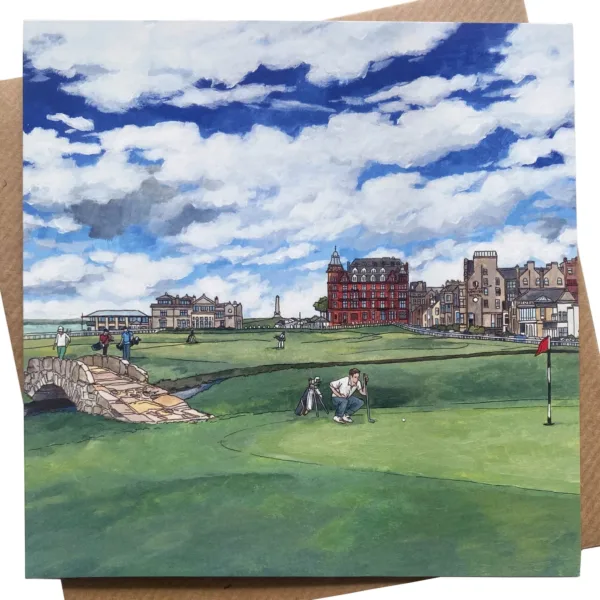 St Andrews Links Greeting Card - Illustration by Jonathan