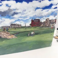 St Andrews Links Greeting Card - Illustration by Jonathan