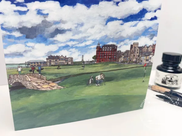 St Andrews Links Greeting Card - Illustration by Jonathan