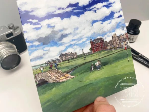 St Andrews Links Greeting Card - Illustration by Jonathan