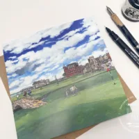 St Andrews Links Greeting Card - Illustration by Jonathan