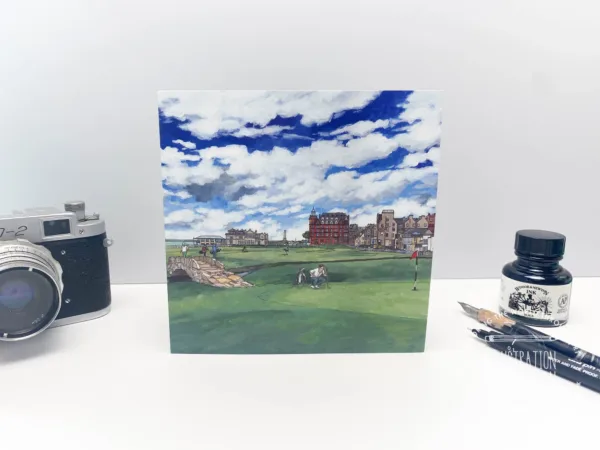 St Andrews Links Greeting Card - Illustration by Jonathan