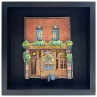 The Palace Bar, Dublin (Original Painting with Cut Paper) Illustration by Jonathan Chapman