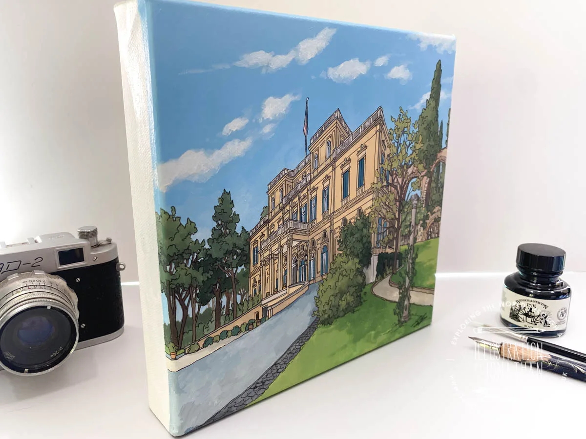 Villa Wolkonsky painted by illustrator Jonathan Chapman